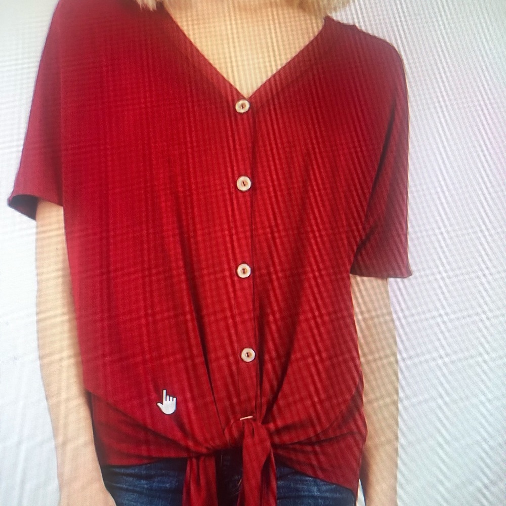Cotton, tie front shirt